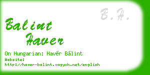 balint haver business card