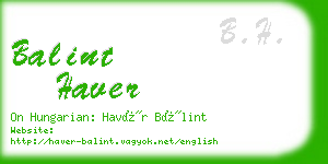 balint haver business card